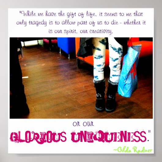 Affiche de citation glorieuse unique (Devant)