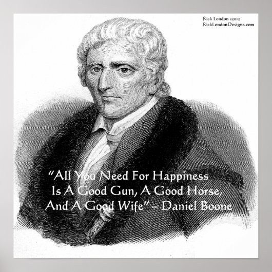 Affiche de citation humoristique de Daniel Boone (Devant)