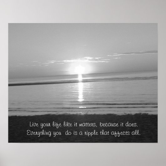 Affiche de citation inspirante avec coucher de sol (Devant)