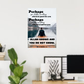 Affiche de citation islamique Allah sait que vous  (Bureau à domicile)