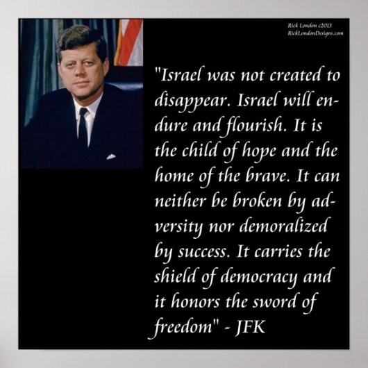 Affiche de citation JFK & Israël (Devant)