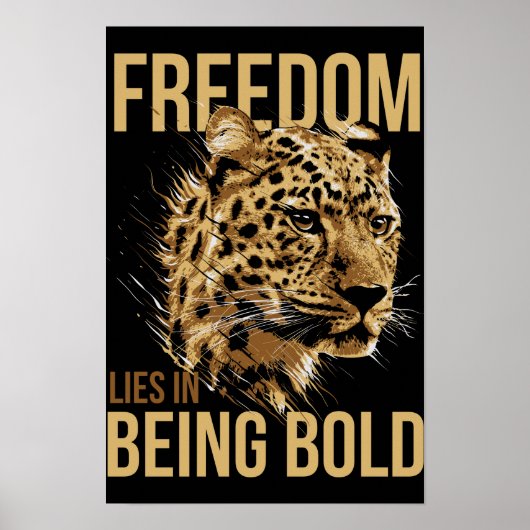 Affiche de citation Léopard Liberté Réside dans le (Devant)