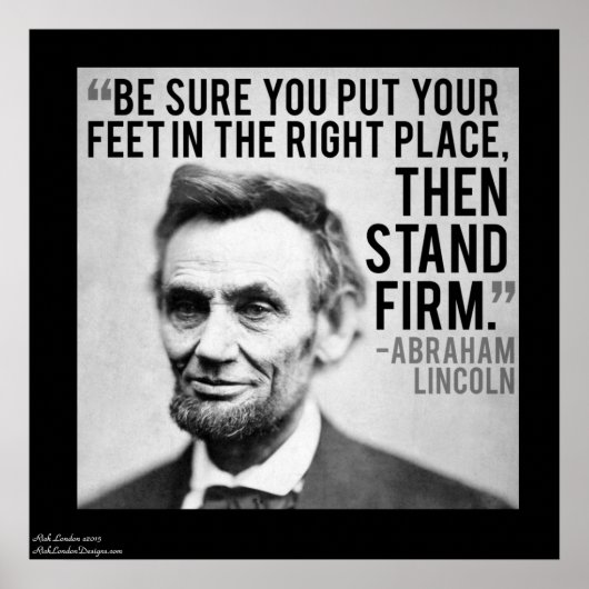 Affiche de citation Lincoln & Tenez bon (Devant)
