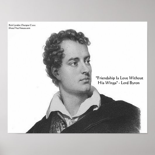 Affiche de citation Lord Byron "Love W/O Wings" (Devant)