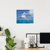 Affiche de citation motivante avec l'océan de Bora (Bureau à domicile)