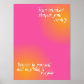 Affiche de citation motivationnelle rose | Décorat (Devant)