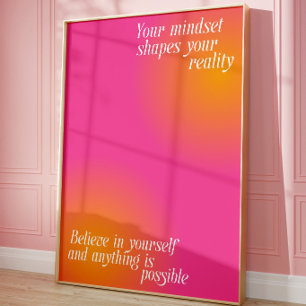 Affiche de citation motivationnelle rose   Décorat