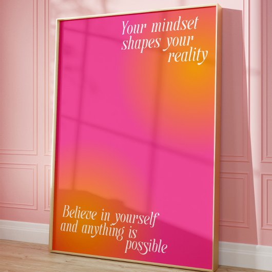 Affiche de citation motivationnelle rose | Décorat
