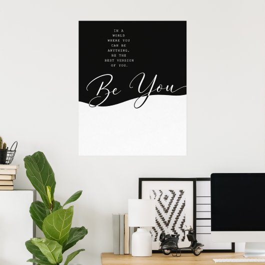 Affiche de citation noir et blanc – Mur minimalist (Bureau à domicile)