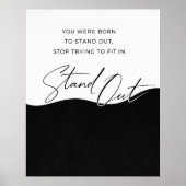 Affiche de citation noir et blanc – Mur minimalist (Devant)