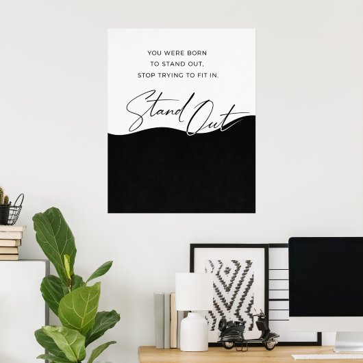 Affiche de citation noir et blanc – Mur minimalist (Bureau à domicile)
