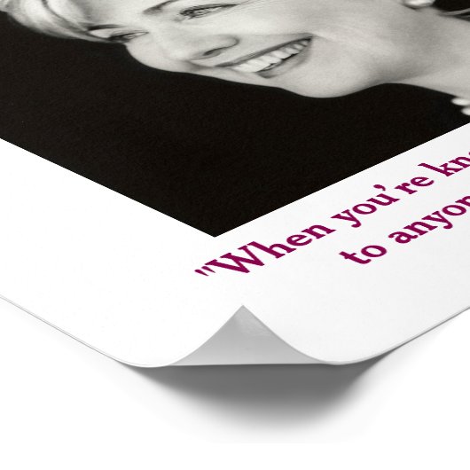 Affiche de citation positive d'Hillary Clinton (Coin)