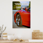 Affiche de citation Strong Habits Carry You (Cuisine)