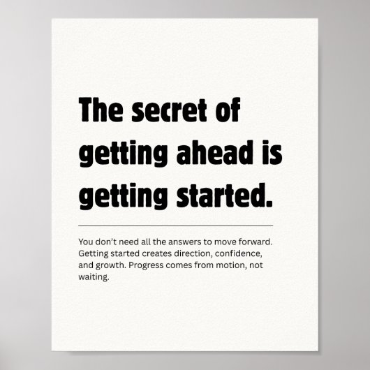 Affiche de citation sur le secret du succès (Devant)