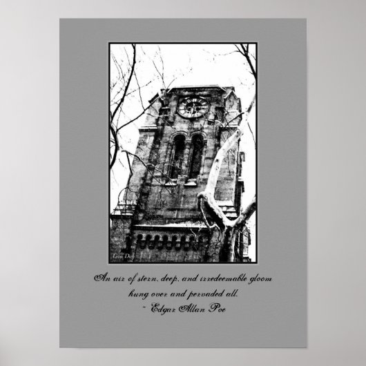 Affiche de citations gothiques 'The Bell Tower' (Devant)