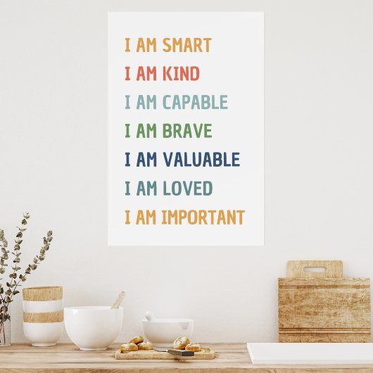 Affiche de classe I Am Affirmations (Cuisine)