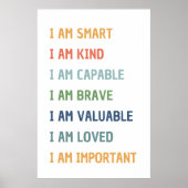 Affiche de classe I Am Affirmations (Devant)