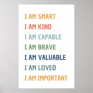 Affiche de classe I Am Affirmations
