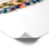 Affiche de Clearwater Beach Floride, Aquarelle (Coin)