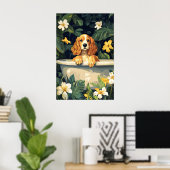 Affiche de Cocker Spaniel dans la baignoire, Chien (Bureau à domicile)