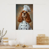 Affiche de Cocker Spaniel en chapeau de chef, Affi (Cuisine)