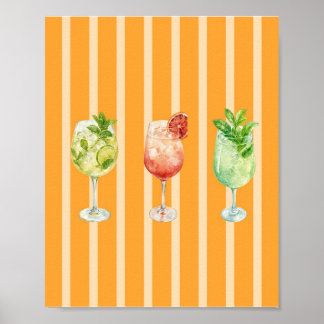 Affiche de cocktail d'été italien Bar