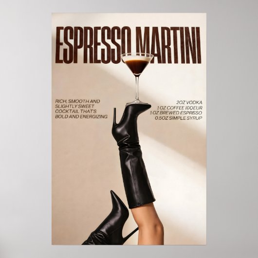 Affiche de cocktail Espresso Martini, bar moderne, (Devant)