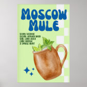 Affiche de cocktail Mule Retro de Moscou (Devant)