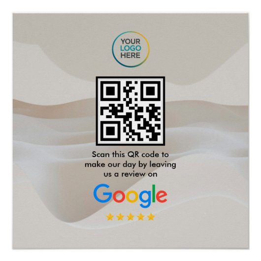 Affiche de code QR de critique Google | Enseigne d (Devant)