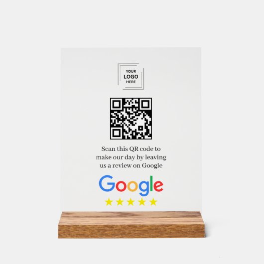 Affiche de code QR en acrylique pour Google Review (Recto)