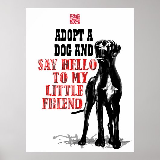Affiche de code QR pour don au refuge pour Dogues (Devant)
