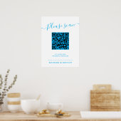 Affiche de code QR pour programme de mariage (Cuisine)