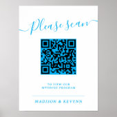 Affiche de code QR pour programme de mariage (Devant)