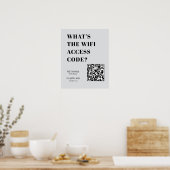 Affiche de code QR WiFi pour connexion facile au r (Cuisine)