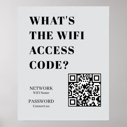 Affiche de code QR WiFi pour connexion facile au r (Devant)