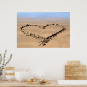 affiche de coeur d'amour plage (Cuisine)