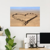 affiche de coeur d'amour plage (Bureau à domicile)