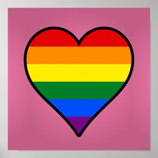 Affiche de cœur de fierté LGBT (Devant)