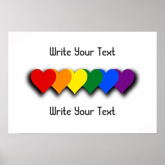 Affiche de coeurs de fierté LGBT (Devant)