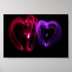 Affiche de coeurs de laser