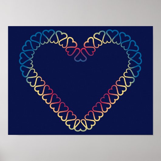 Affiche de coeurs décoratifs (Devant)