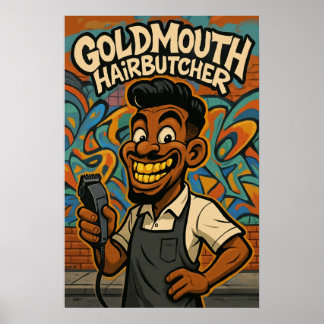 Affiche de coiffeur Goldmouth