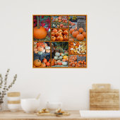 Affiche de collage citrouille coloré (Cuisine)