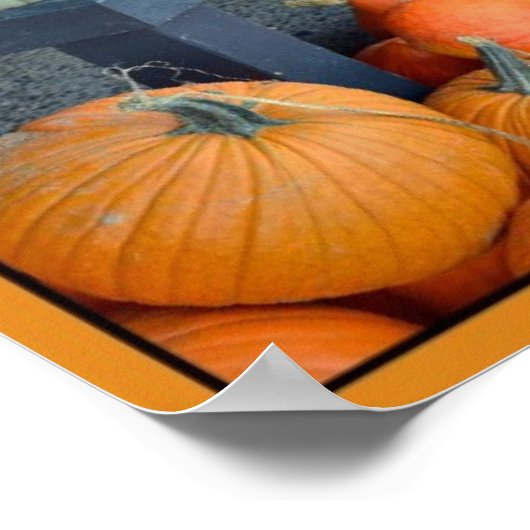 Affiche de collage citrouille coloré (Coin)