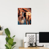 Affiche de collage d'animaux sauvages rétro (Bureau à domicile)