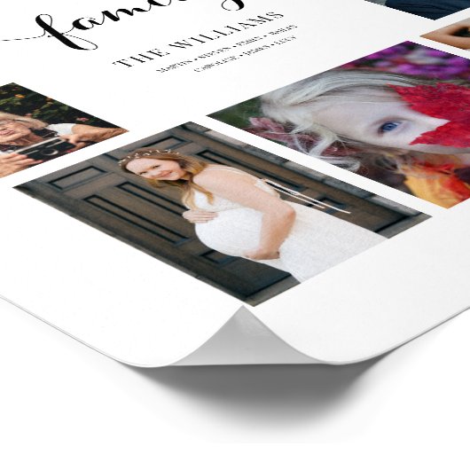 Affiche de collage de 10 photos avec nom de famill (Coin)