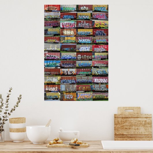 Affiche de collage de graffiti de wagon (Cuisine)