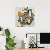 Affiche de collage de papier en couches (Bureau à domicile)