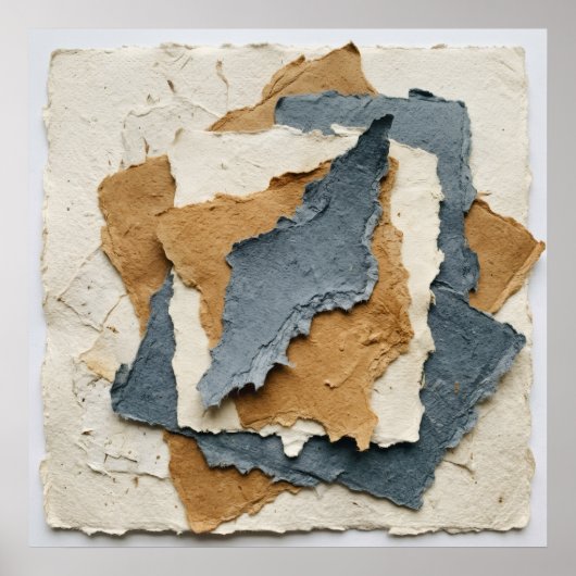 Affiche de collage de papier en couches (Devant)