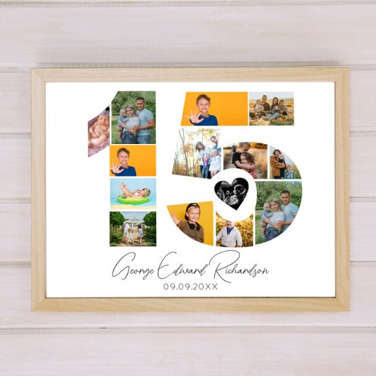 Affiche de collage de photos de 15e anniversaire